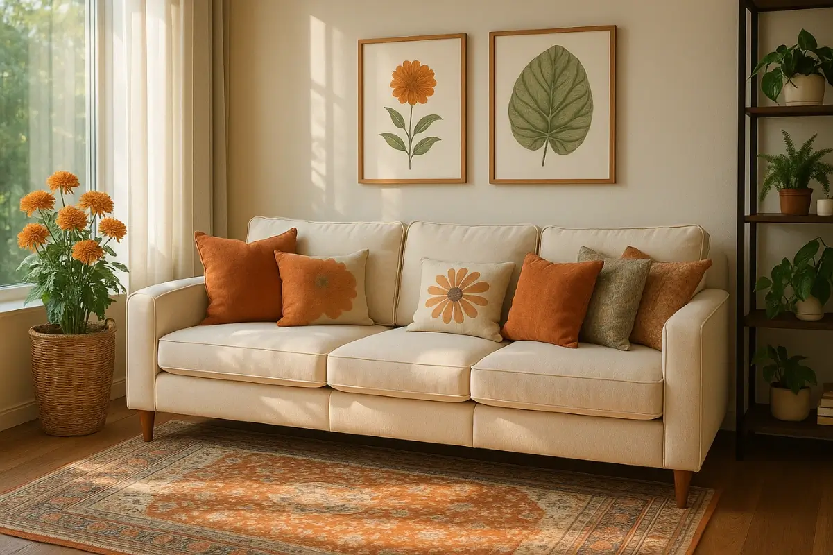 What Color Pillows Go With Cream Sofa