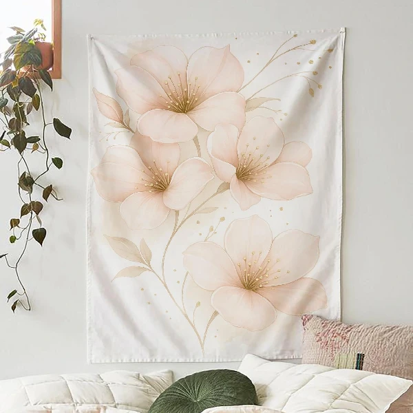 Dusty Rose Tapestry - Soft Pink Floral