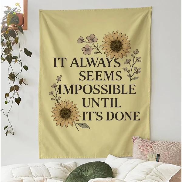 Motivational Tapestry - It Always Seems Impossible