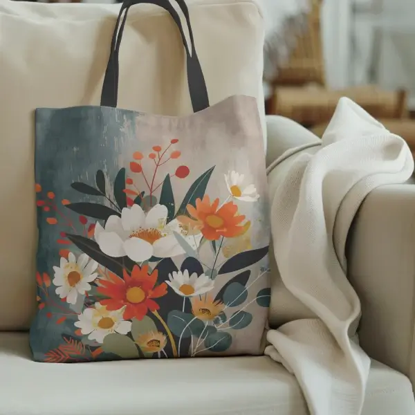 Wildflower Tote Bag - Vintage Floral Botanical Bag